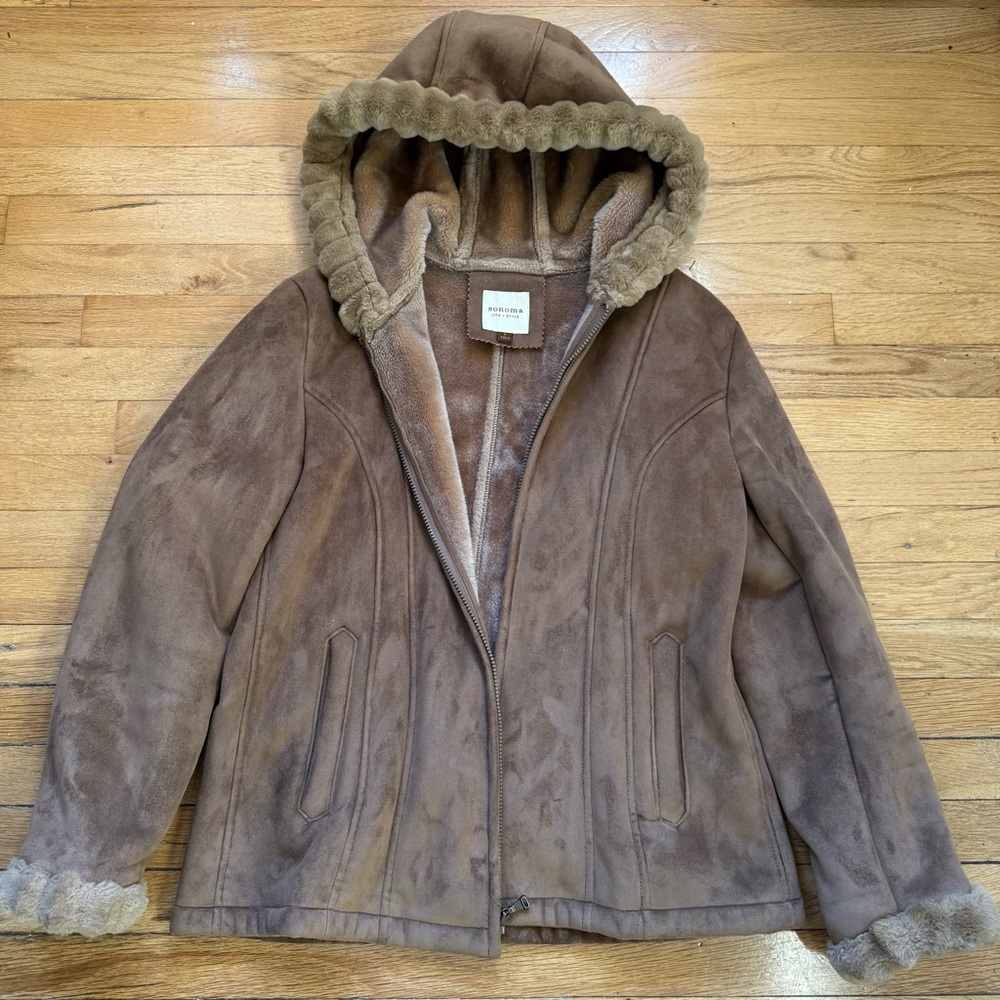 Sonoma Tan faux suede Shearling Jacket